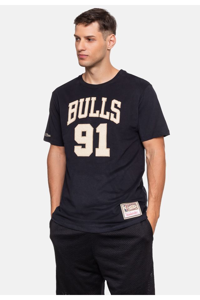 Camiseta-Mitchell---Ness-Chicago-Bulls-Dennis-Rodman-Preta