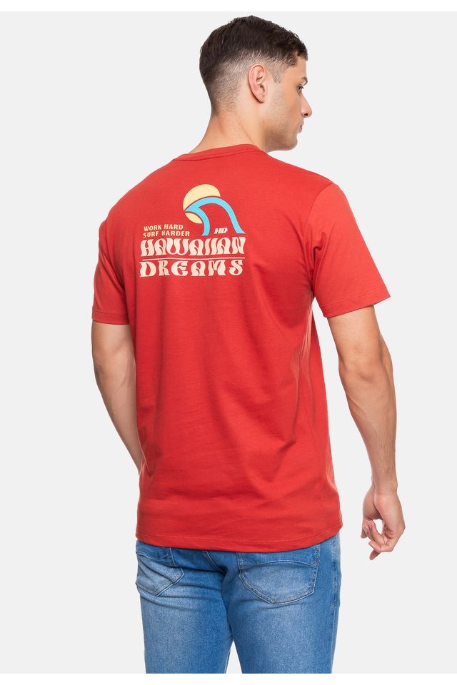 Camiseta-HD-Masculina-Harder-Vermelha-Tijolo