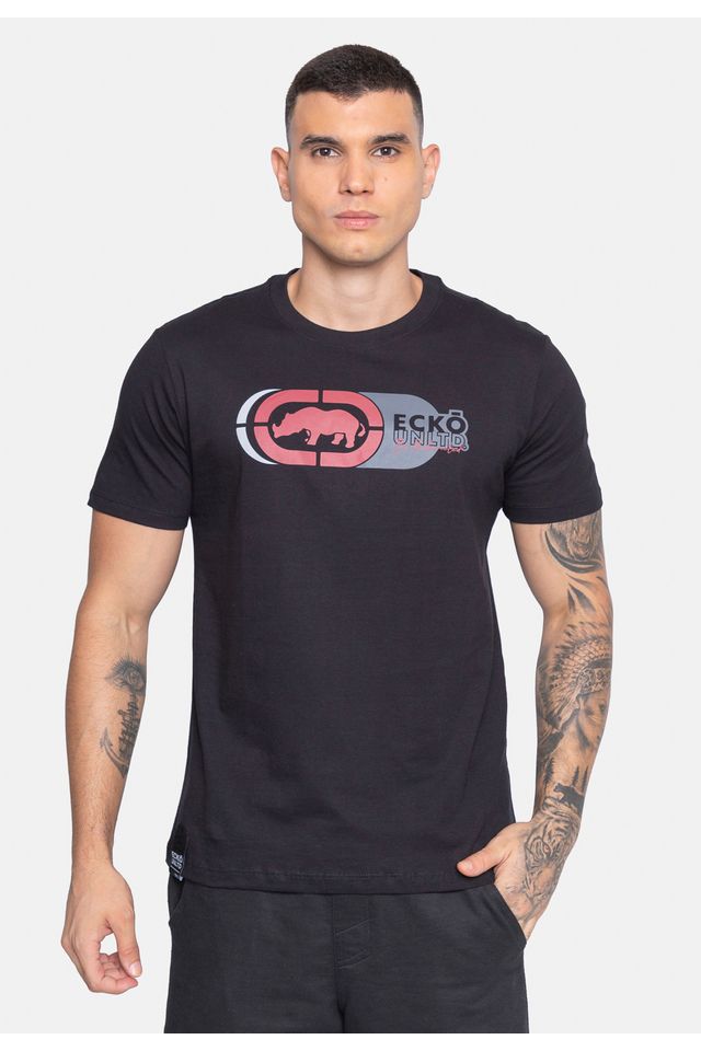Camiseta-Ecko-Estampada-Preta