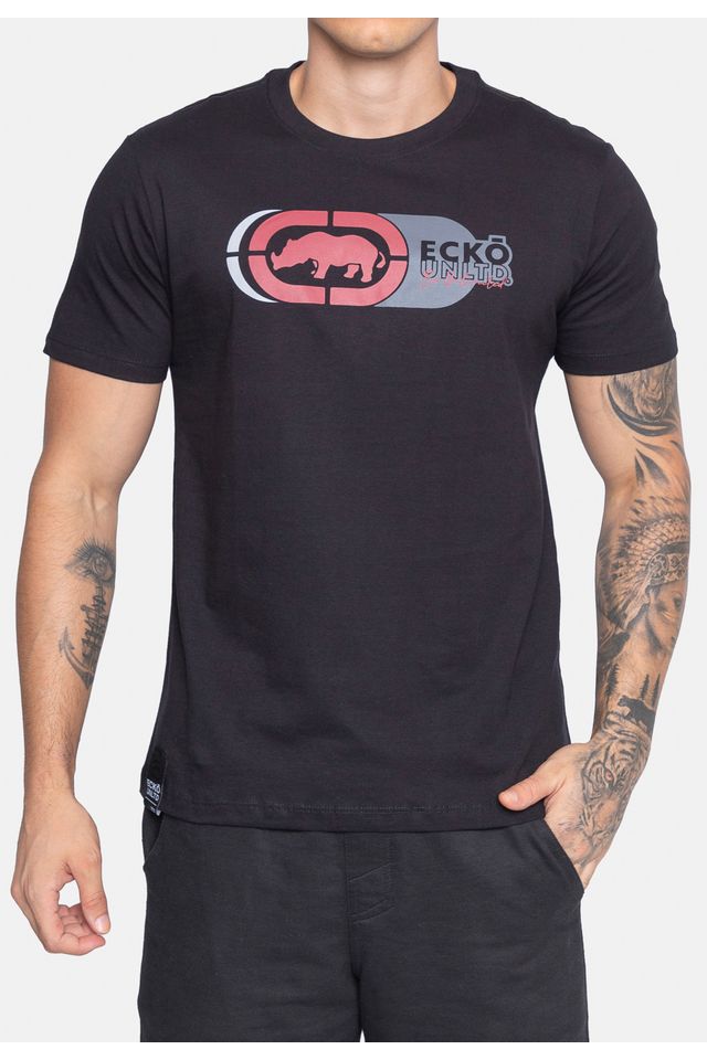 Camiseta-Ecko-Estampada-Preta