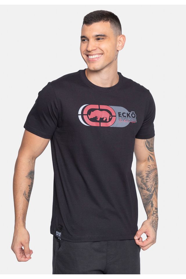 Camiseta-Ecko-Estampada-Preta