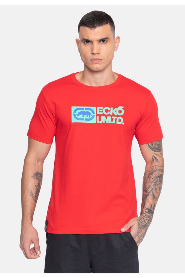 Camiseta-Ecko-Estampada-Vermelha