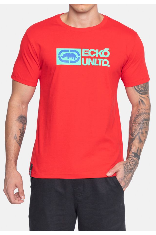 Camiseta-Ecko-Estampada-Vermelha