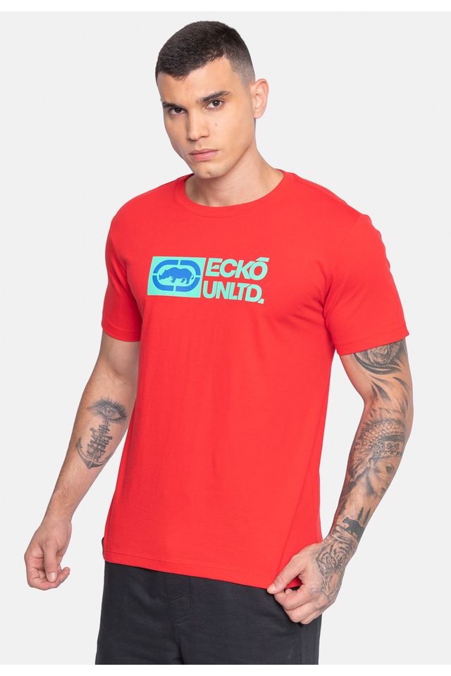 Camiseta-Ecko-Estampada-Vermelha