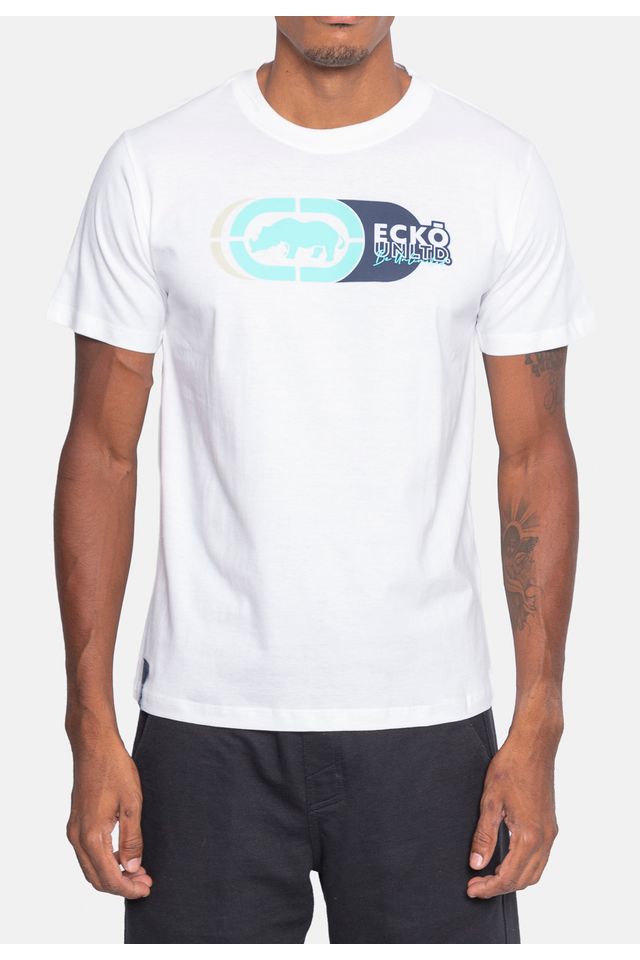 Camiseta-Ecko-Estampada-Branca