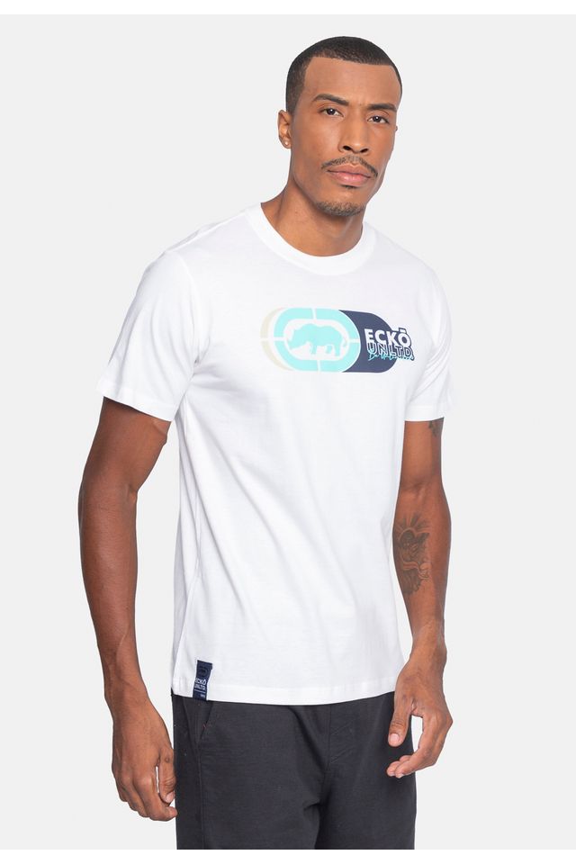 Camiseta-Ecko-Estampada-Branca