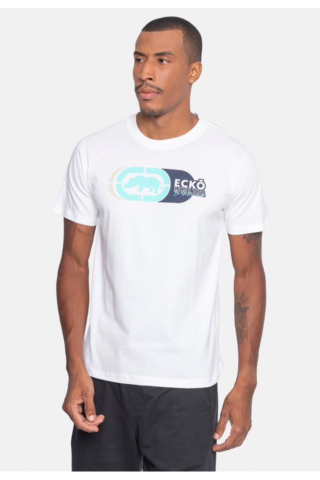 Camiseta-Ecko-Estampada-Branca