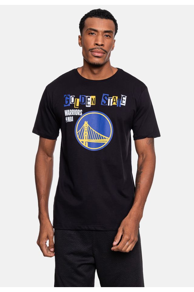 Camiseta-NBA-Masculina-Collage-Golden-State-Warriors-Preta