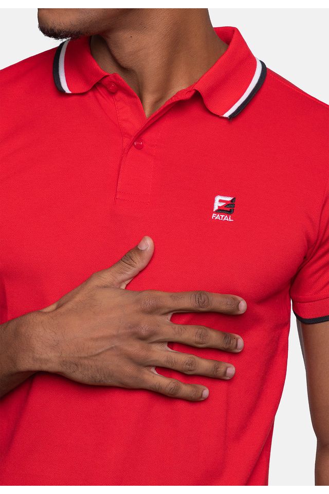 Camisa-Polo-Fatal-Piquet-Masculina-Vermelha