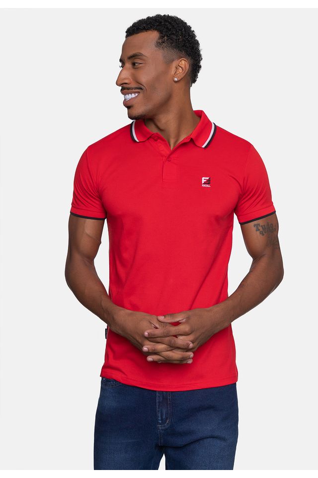 Camisa-Polo-Fatal-Piquet-Masculina-Vermelha
