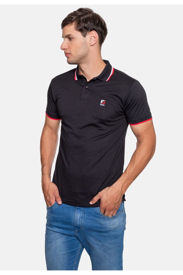 Camisa-Polo-Fatal-Piquet-Masculina-Preta