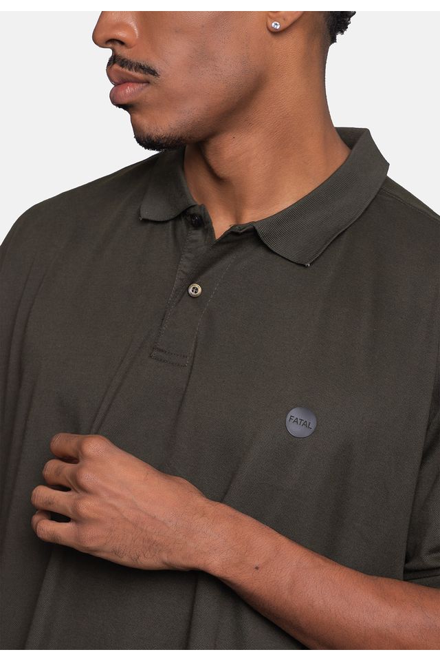 Camisa-Polo-Fatal-Piquet-Plus-Size-Verde-Militar