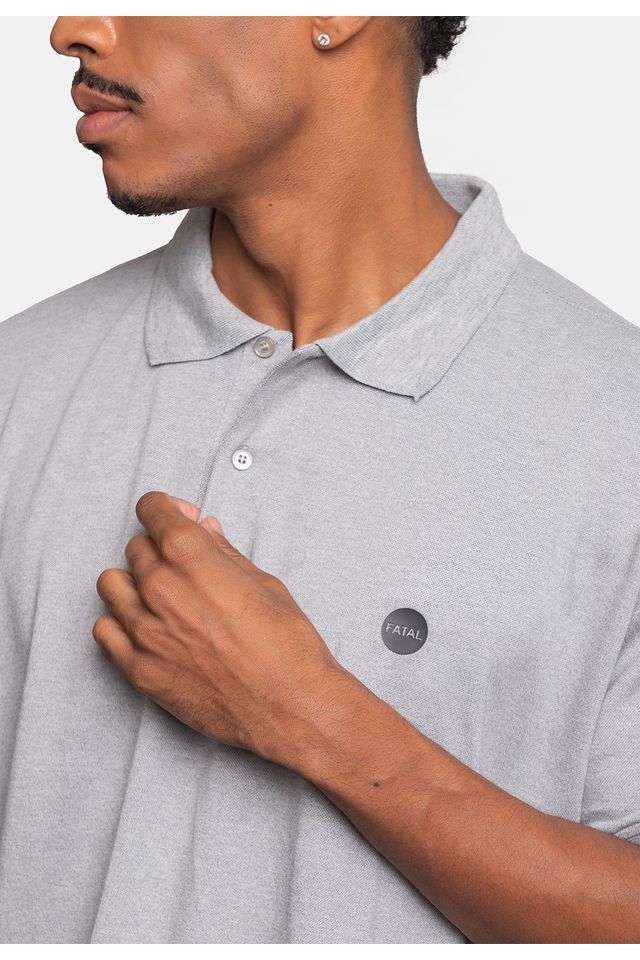 Camisa-Polo-Fatal-Piquet-Plus-Size-Cinza