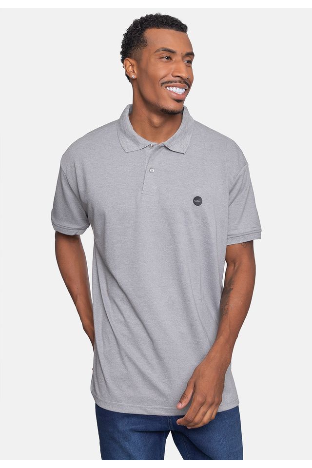 Camisa-Polo-Fatal-Piquet-Plus-Size-Cinza
