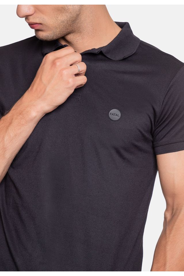 Camisa-Polo-Fatal-Piquet-Masculina-Preta