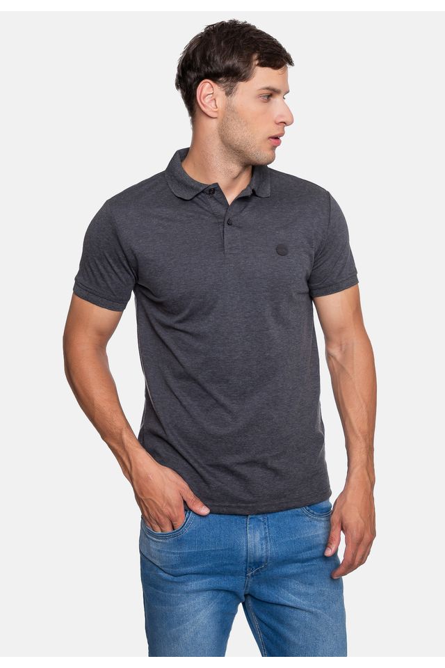Camisa-Polo-Fatal-Piquet-Masculina-Preta-Mescla