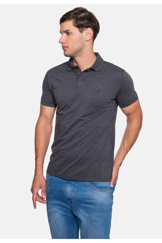 Camisa-Polo-Fatal-Piquet-Masculina-Preta-Mescla