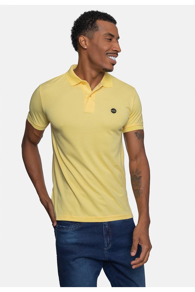 Camisa-Polo-Fatal-Piquet-Masculina-Amarela-Cream