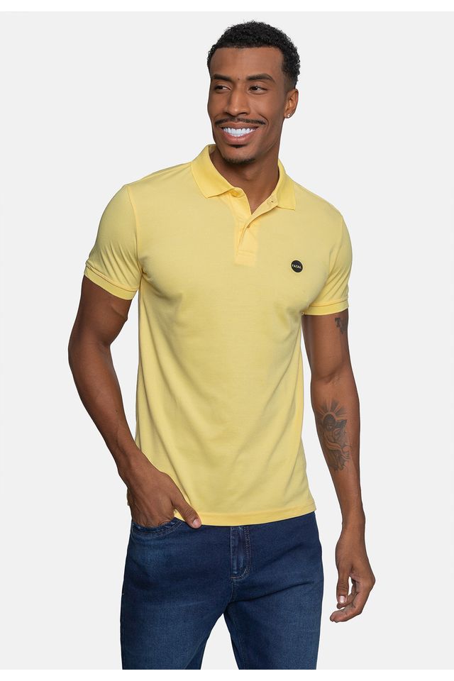 Camisa-Polo-Fatal-Piquet-Masculina-Amarela-Cream