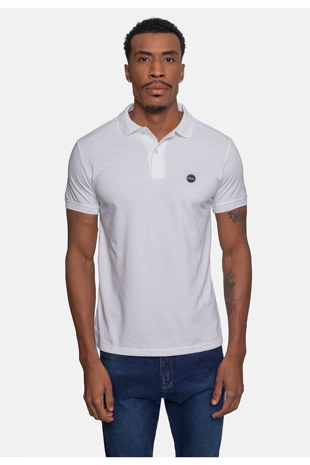 Camisa-Polo-Fatal-Piquet-Masculina-Branca