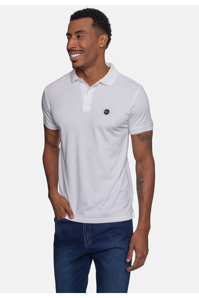 Camisa-Polo-Fatal-Piquet-Masculina-Branca