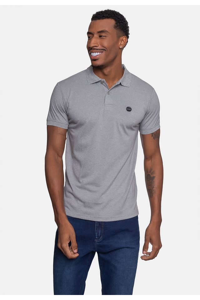 Camisa-Polo-Fatal-Piquet-Masculina-Cinza-Mescla
