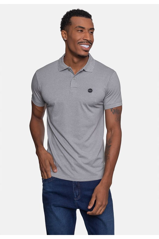 Camisa-Polo-Fatal-Piquet-Masculina-Cinza-Mescla