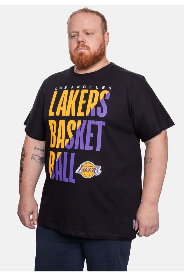 Camiseta-NBA-Plus-Size-Masculina-Colorful-Preta