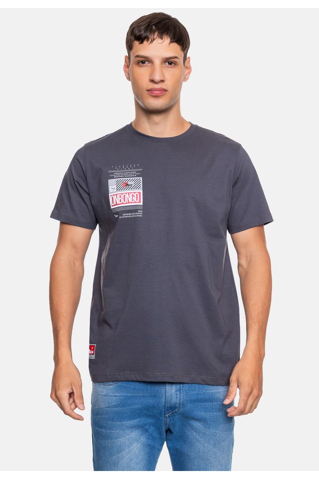 Camiseta-Onbongo-Masculina-Azul-Grafite Camiseta-Onbongo-Masculina-Azul-Grafite