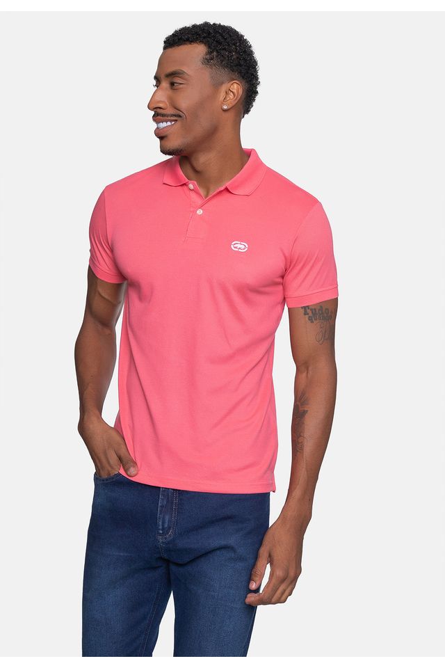 Camisa-Polo-Ecko-Piquet-Masculina-Rosa-Coral