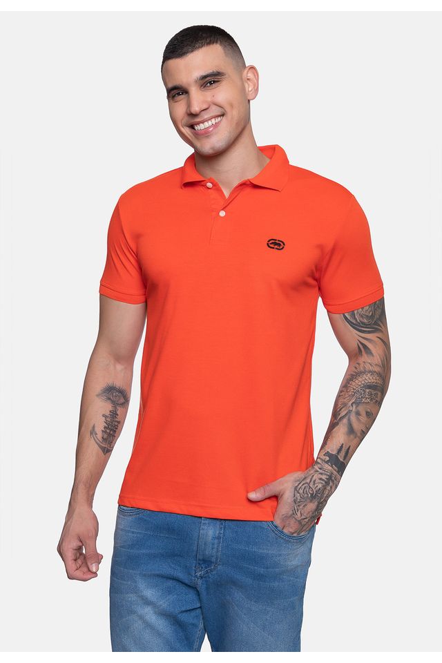Camisa-Polo-Ecko-Piquet-Masculina-Laranja-Flame