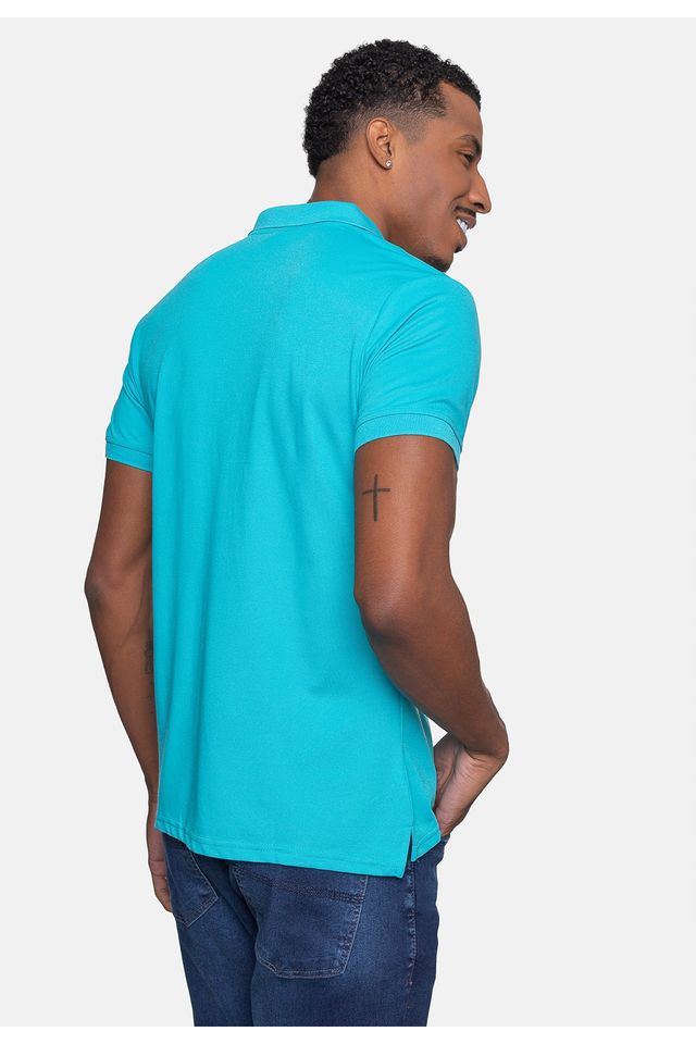 Camisa-Polo-Ecko-Piquet-Masculina-Azul-Turquesa