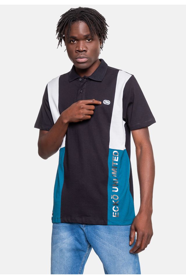 Camisa-Polo-Ecko-Masculina-Crew-Preta