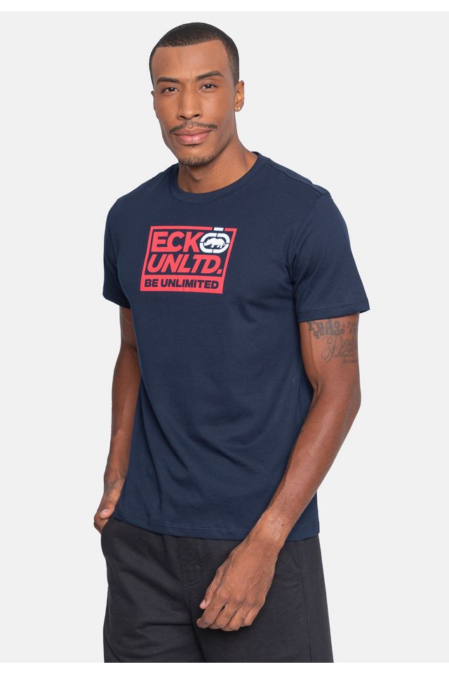Camiseta-Ecko-Estampada-Azul-Marinho