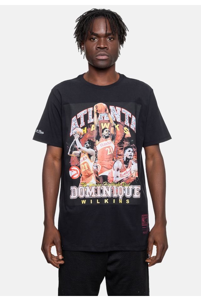 Camiseta-Mitchell---Ness-Dominique-Wilkins-Atlanta-Hawks-Preta Camiseta-Mitchell---Ness-Dominique-Wilkins-Atlanta-Hawks-Preta