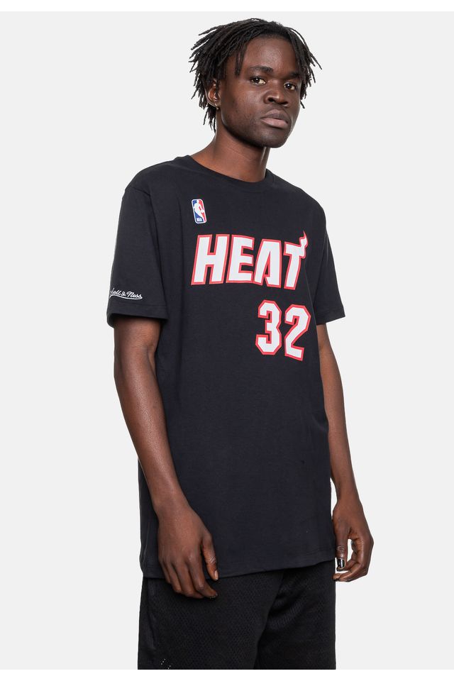 Camiseta-Mitchell---Ness-Masculina-Shaquille-O-Neal-Miami-Heat-Preta