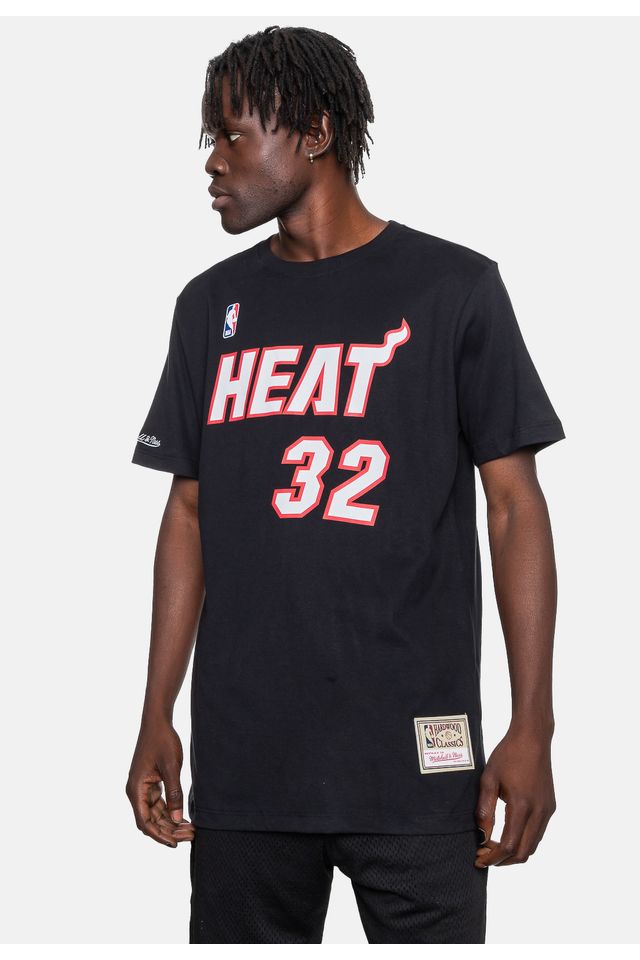 Camiseta-Mitchell---Ness-Masculina-Shaquille-O-Neal-Miami-Heat-Preta