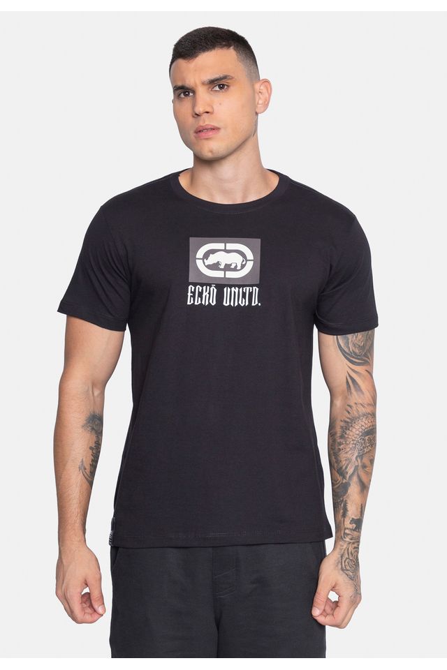 Camiseta-Ecko-Estampada-Preta
