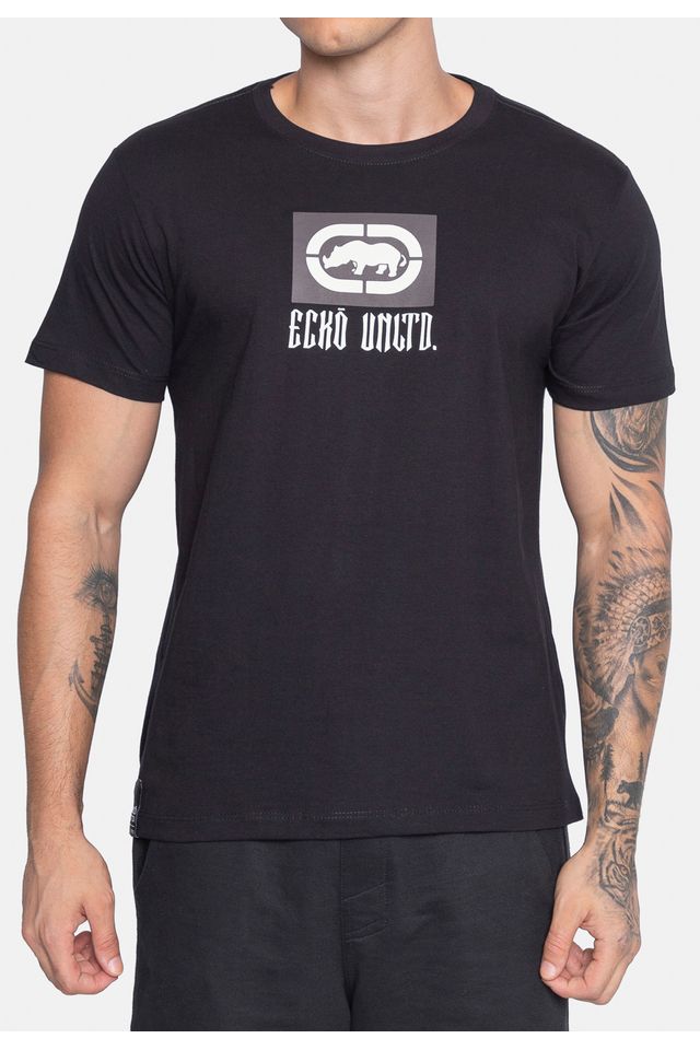 Camiseta-Ecko-Estampada-Preta
