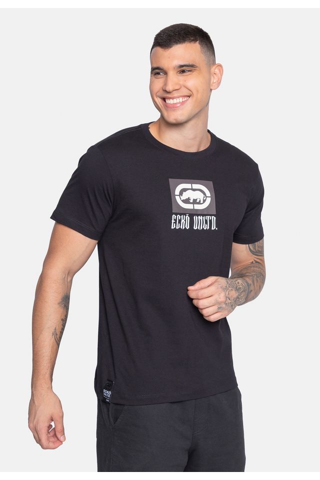 Camiseta-Ecko-Estampada-Preta