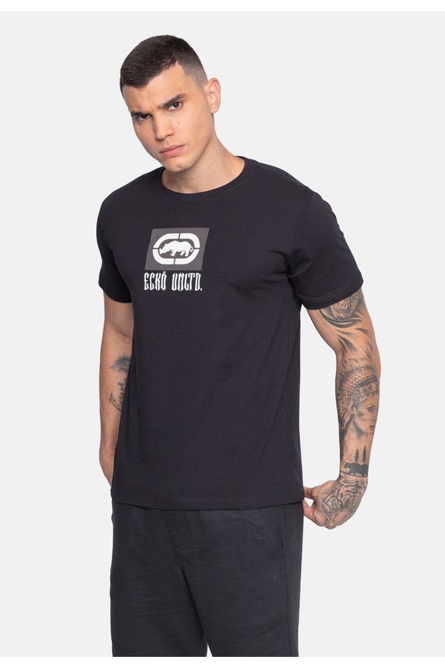 Camiseta-Ecko-Estampada-Preta