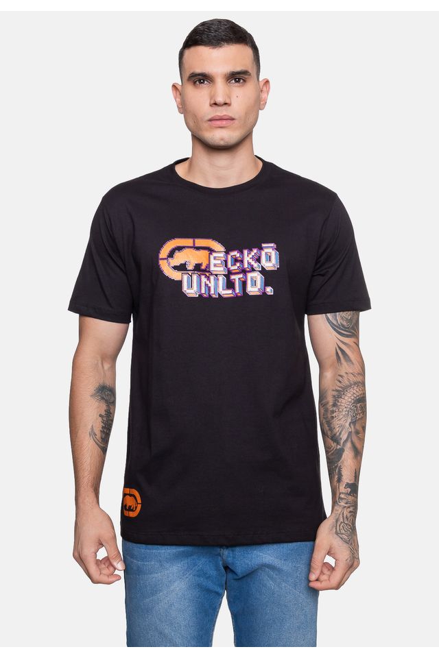 Camiseta-Ecko-Masculina-Pixecko-Preta