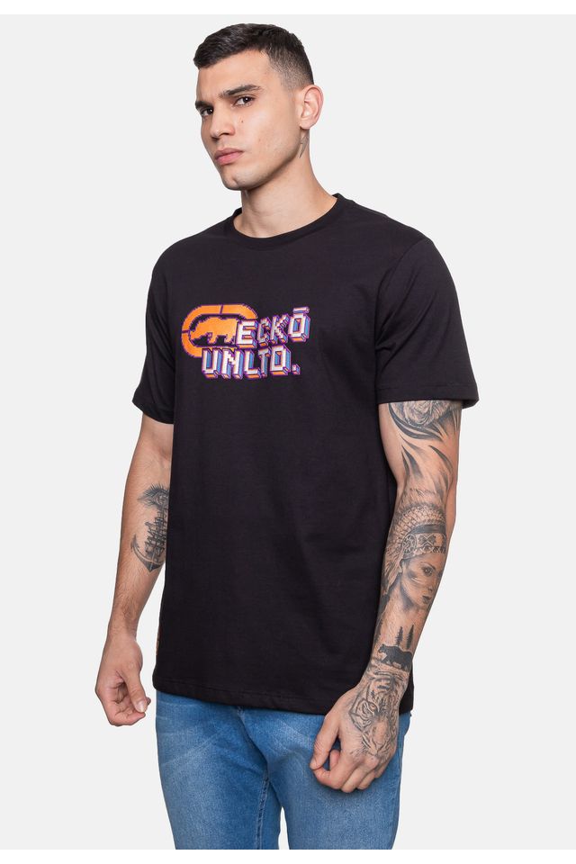 Camiseta-Ecko-Masculina-Pixecko-Preta