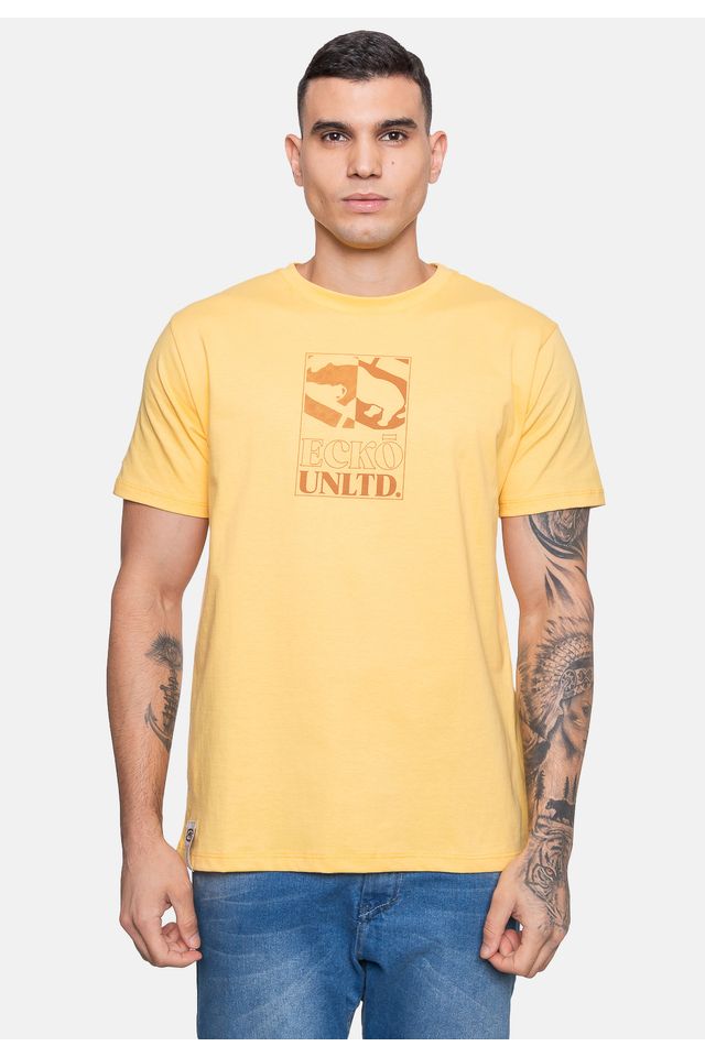 Camiseta-Ecko-Masculina-Unltd-Amarela-Cream
