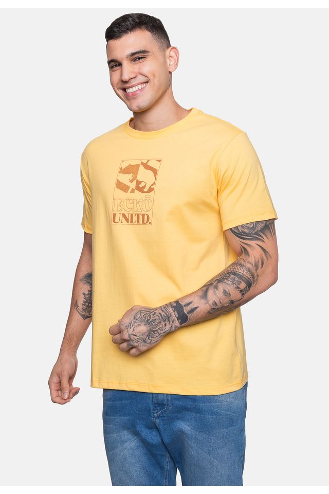 Camiseta-Ecko-Masculina-Unltd-Amarela-Cream