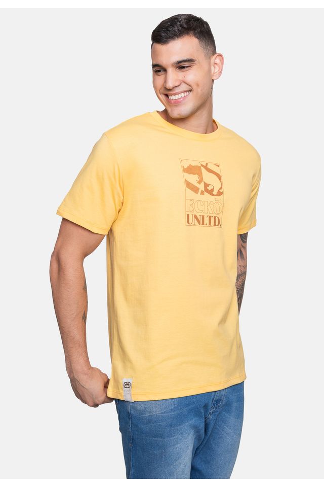 Camiseta-Ecko-Masculina-Unltd-Amarela-Cream