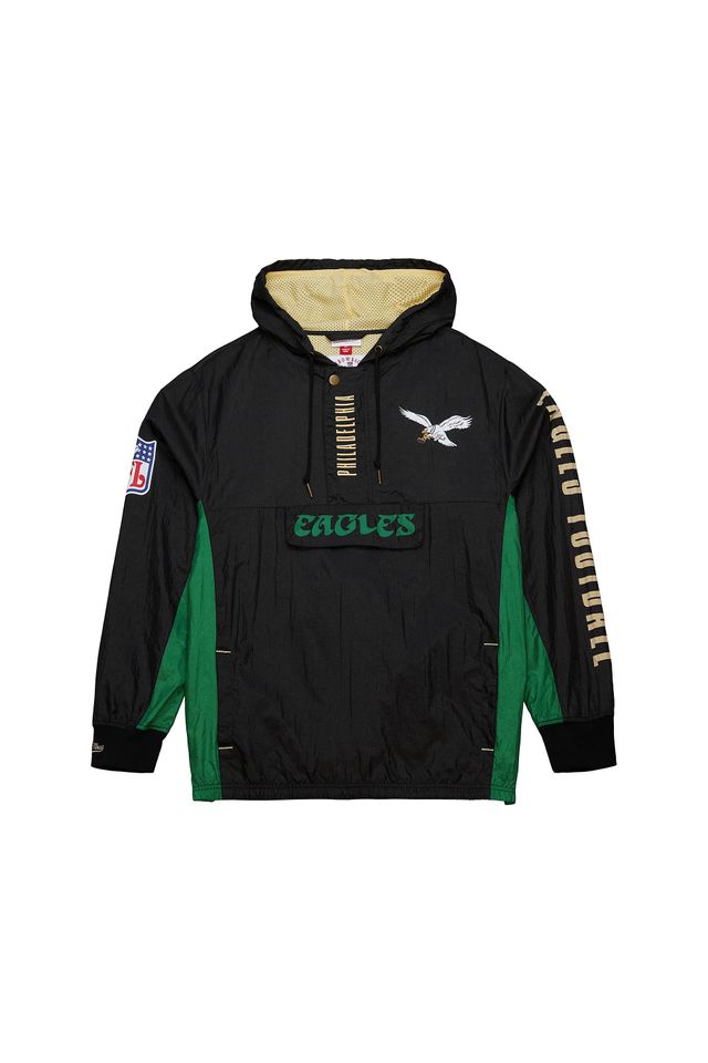 Jaqueta-Mitchell---Ness-Team-OG-2-0-Anorak-Windbreaker-Vintage-Logo-Philadelphia-Eagles-Preta