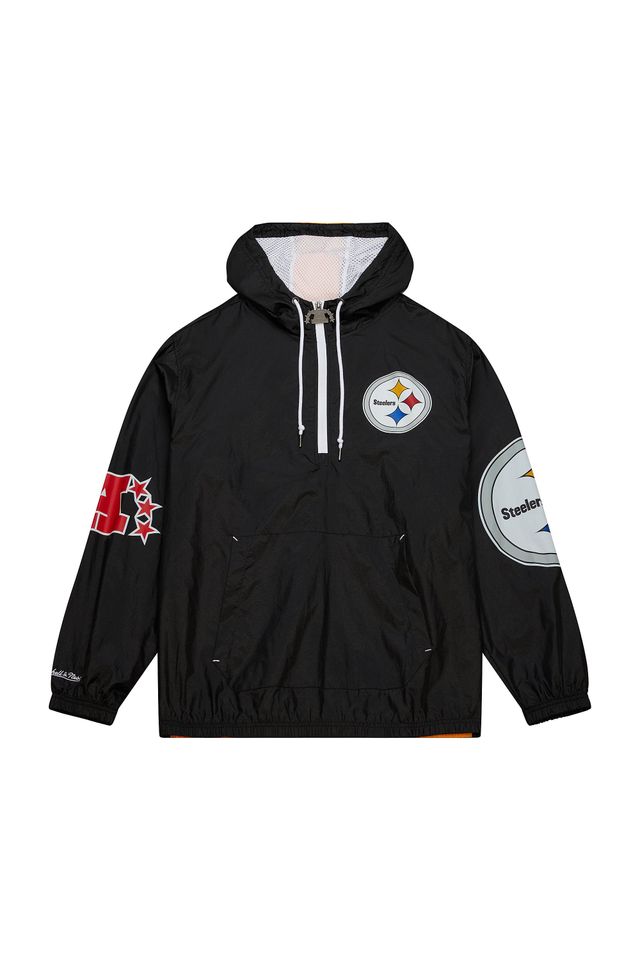 Jaqueta-Mitchell---Ness-Team-OG-2-0-Anorak-Windbreaker-Pittsburgh-Steelers-Preta