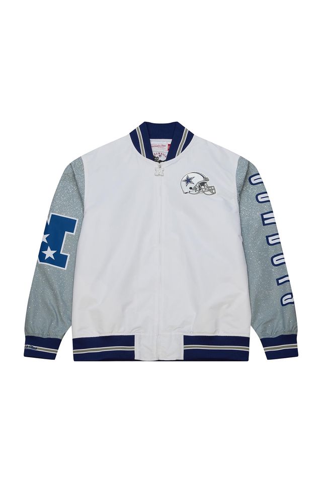 Jaqueta-Mitchell---Ness-Team-Burst-Warm-Up-Jacket-Dallas-Cowboys-Branca Jaqueta-Mitchell---Ness-Team-Burst-Warm-Up-Jacket-Dallas-Cowboys-Branca