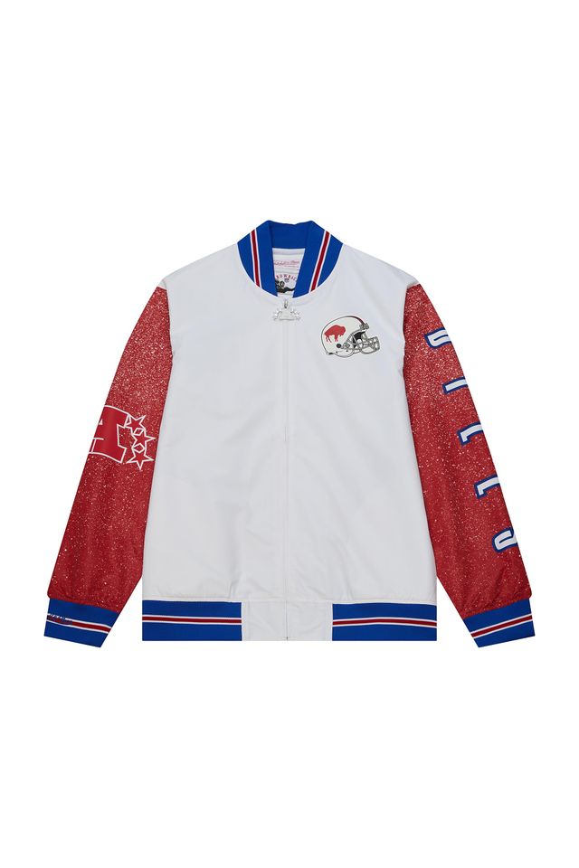 Jaqueta-Mitchell---Ness-Team-Burst-Warm-Up-Jacket-Buffalo-Bills-Branca Jaqueta-Mitchell---Ness-Team-Burst-Warm-Up-Jacket-Buffalo-Bills-Branca